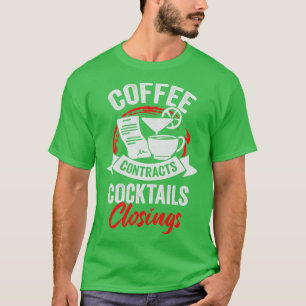 Koffie Contracten Cocktails Sluitingen Gift T-shirt