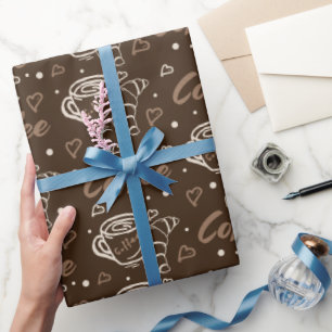 Koffie & Croissant Liefde Cadeaupapier
