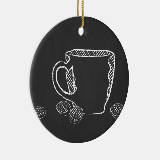 KOFFIE CUP CHALK KERAMISCH ORNAMENT (Rechts)