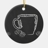 KOFFIE CUP CHALK KERAMISCH ORNAMENT (Voorkant)