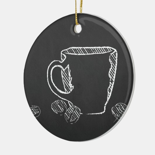 KOFFIE CUP CHALK KERAMISCH ORNAMENT (Links)