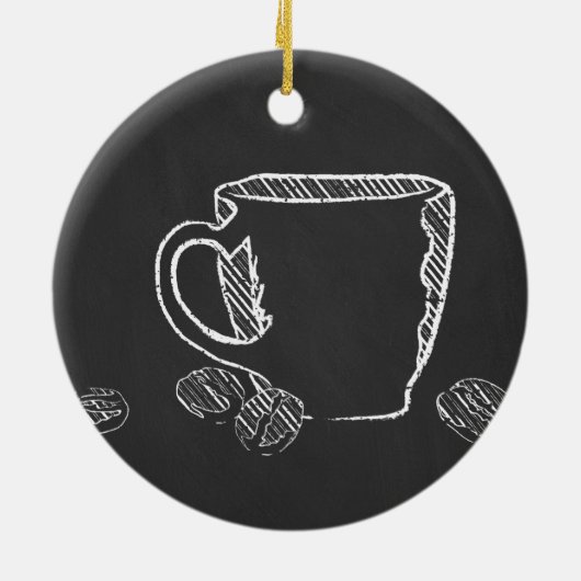 KOFFIE CUP CHALK KERAMISCH ORNAMENT (Achterkant)