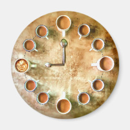 Koffie cup klok koffie tijd schattig magneet