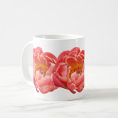 Koffie Cup Koraal Pioenrozen Koffiemok (Voorkant links)