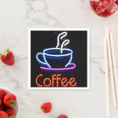 Koffie Cup Neon Teken Party Napkins Servet (Insitu)