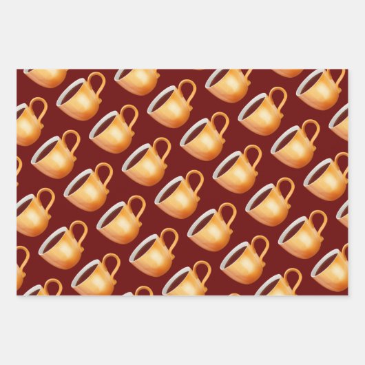 KOFFIE CUP PATTERN SET INPAKPAPIER VEL (Voorkant 3)