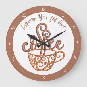 Koffie Cup Quote Keuken Eetkamer Personaliseren Grote Klok