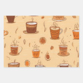 Koffie Cup Thema Wrapping Papier Inpakpapier Vel (Voorkant 3)