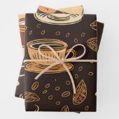 Koffie Cup Thema Wrapping Papier Inpakpapier Vel (In situ)