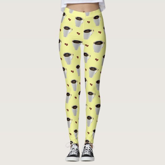 KOFFIE CUPS & BEANS LEGGINGS (Voorkant)