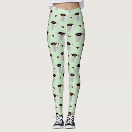 KOFFIE CUPS & BEANS LEGGINGS (Voorkant)