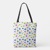 KOFFIE CUPS & POLKA DOTS CANVAS TAS (Achterkant)