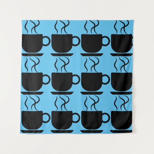 KOFFIE CUPS TAPESTRY WANDKLEED (Voorkant)