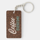 Koffie Dagelijks bruine koffiebonen Sleutelhanger (achterkant)