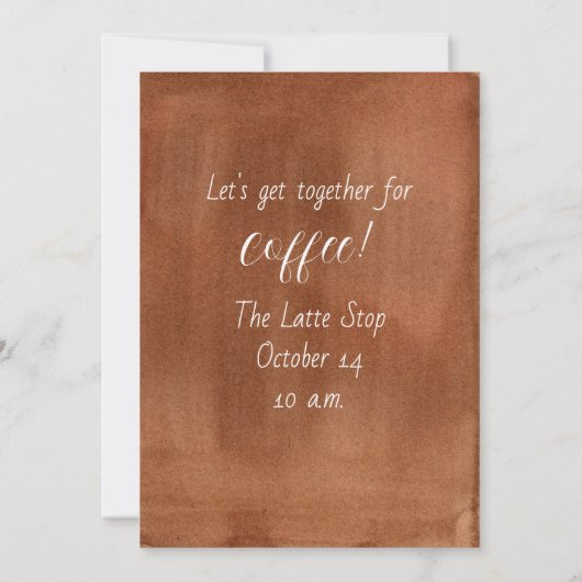 Koffie Datum Uitnodiging Gebak Snoep Voedsel (Achterkant)