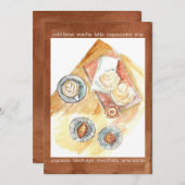 Koffie Datum Uitnodiging Gebak Snoep Voedsel (Voorkant / Achterkant)