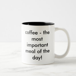 koffie - de belangrijkste maaltijd van de dag ! tweekleurige koffiemok
