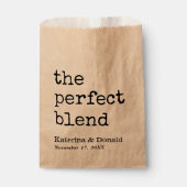 Koffie de perfecte blend bruiloft voor de voordeur bedankzakje (Voorkant)