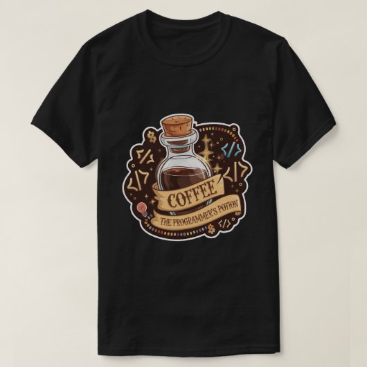 Koffie De Potion van de Programmeur Grappige Ontwi T-shirt (Design voorkant)