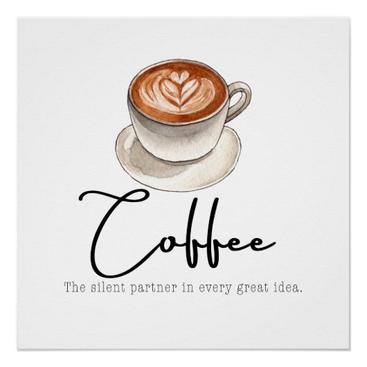 Koffie: De stille partner Perfect Poster (Voorkant)
