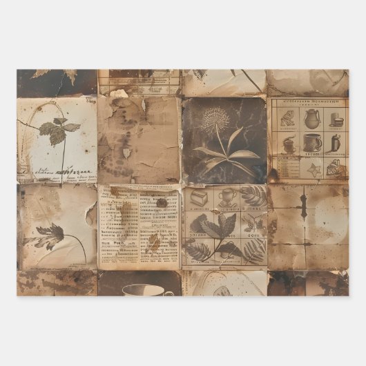  Koffie Decoupage Heavy Set van 3 Inpakpapier Vel (Voorkant)