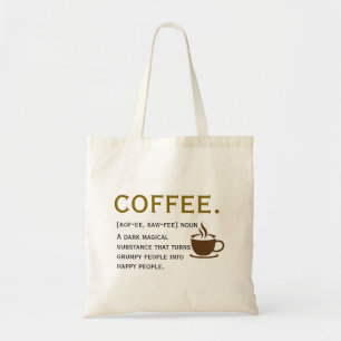 Koffie Definitie – Grappige Woordenboekstijl  Tote Bag