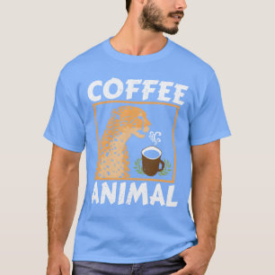 Koffie Dier Jachtluipaard Wilde Dier Caffeïne vin T-shirt