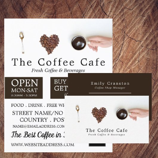 Koffie Display, Barista, Café, Coffeehouse Adverte Flyer