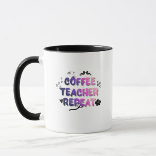 Koffie Docent Herhaal Mok – Grappig Docent Cadeau