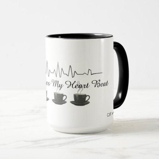 Koffie doet mijn hart kloppen mok (Voorkant rechts)