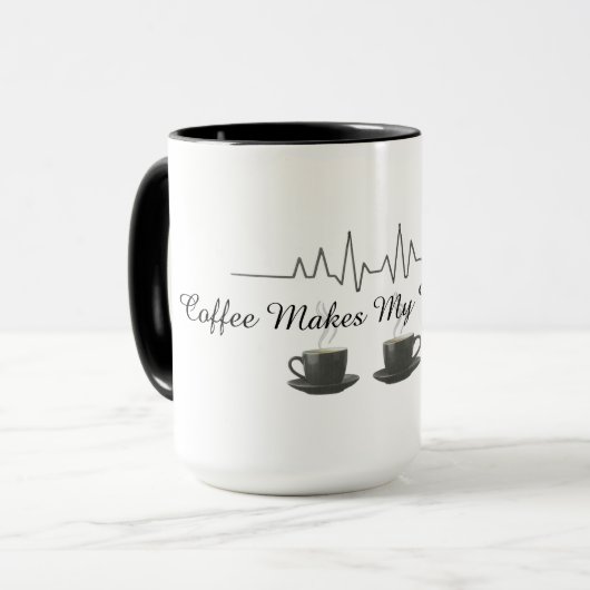 Koffie doet mijn hart kloppen mok (Voorkant links)