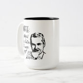 Koffie doet sneller dingen tweekleurige koffiemok (Voorkant links)