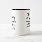 Koffie doet sneller dingen tweekleurige koffiemok (Center)