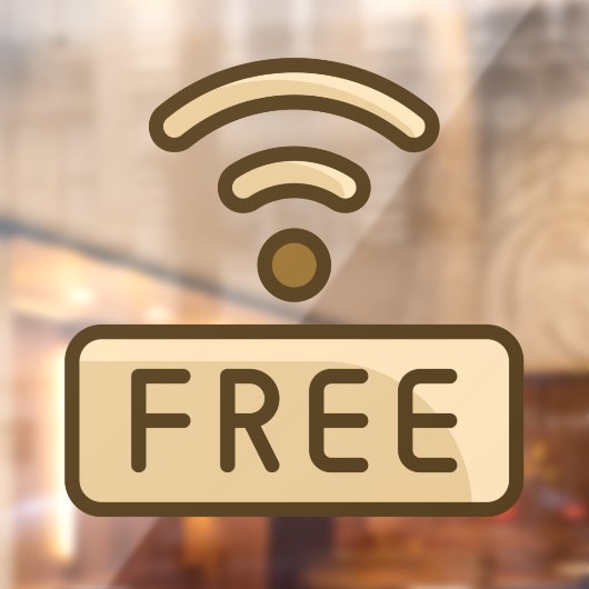 Koffie Donut Winkelen gratis Wi-Fi Business Winkel Raamsticker (Vel 2)
