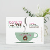 KOFFIE DONUTS Baby shower Invitation Pink Turq Kaart (Staand voorkant)