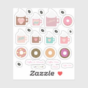 Koffie Donuts en Meer Kampeerplanter Stickers