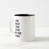 Koffie & Donuts Tweekleurige Koffiemok (Voorkant links)