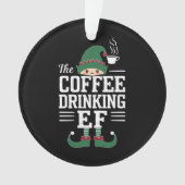 Koffie Drink Elf Familie die Kerstmis aanpast Ornament (voorkant)