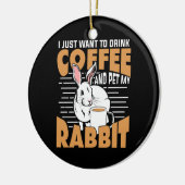 Koffie Drink en konijn Keramisch Ornament (Links)