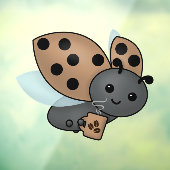 Koffie Drink Ladybug Window Cling Raamsticker (Vel 3)
