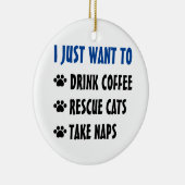 Koffie Drink, reddingskat, kranen nemen Keramisch Ornament (Rechts)