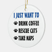 Koffie Drink, reddingskat, kranen nemen Keramisch Ornament (Links)