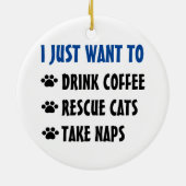 Koffie Drink, reddingskat, kranen nemen Keramisch Ornament (Achterkant)