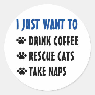 Koffie Drink, reddingskat, kranen nemen Ronde Sticker