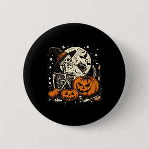 Koffie Drink Skelet Pompoen Halloween Kostuum Ronde Button 5,7 Cm