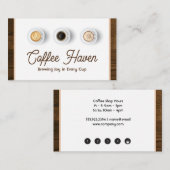 Koffie Drink Top Uitzicht | houtafwerking | Punch Klantenkaartje (Voorkant / Achterkant)