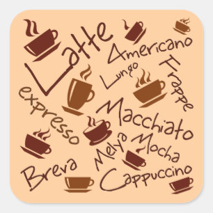 Koffie-Drink Vierkante Sticker
