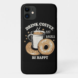 Koffie drinken Bagels eten Wees gelukkig Case-Mate iPhone Case
