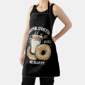 Koffie drinken Bagels eten Wees gelukkig Schort (Insitu)