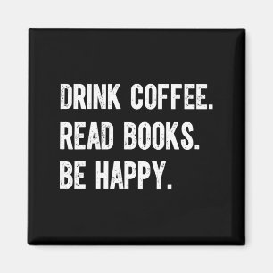 Koffie drinken boeken lezen gelukkig zijn grappig  magneet